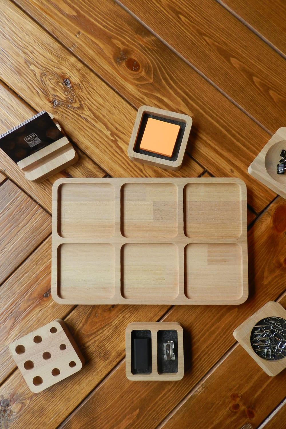 Fagus Wood-Arayende Masa Düzenleyici-Masaüstü Organizer-15-Milagron.com