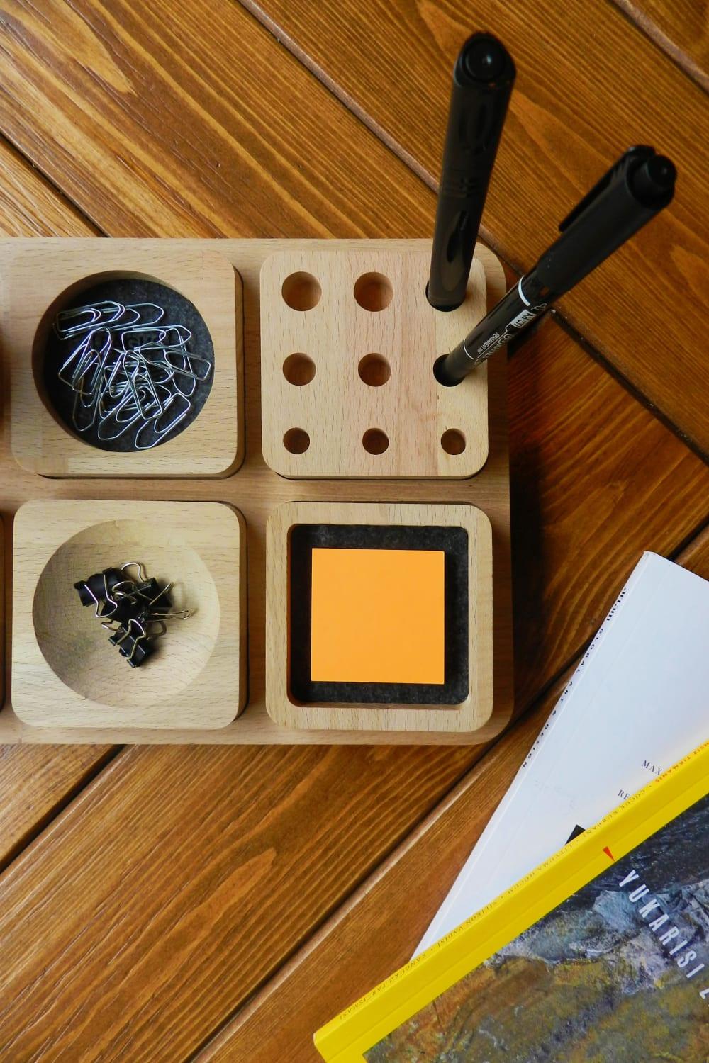 Fagus Wood-Arayende Masa Düzenleyici-Masaüstü Organizer-8-Milagron.com