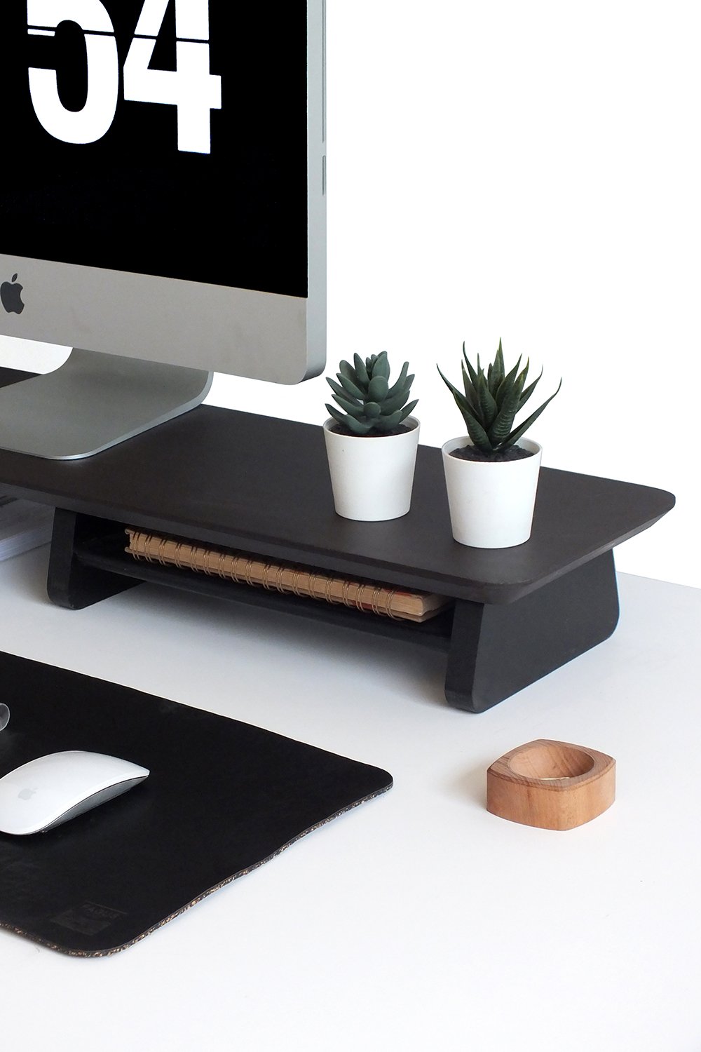 Fagus Wood-Büyük Monitör Standı - Ceviz-Ekran Yükseltici-3-Milagron.com