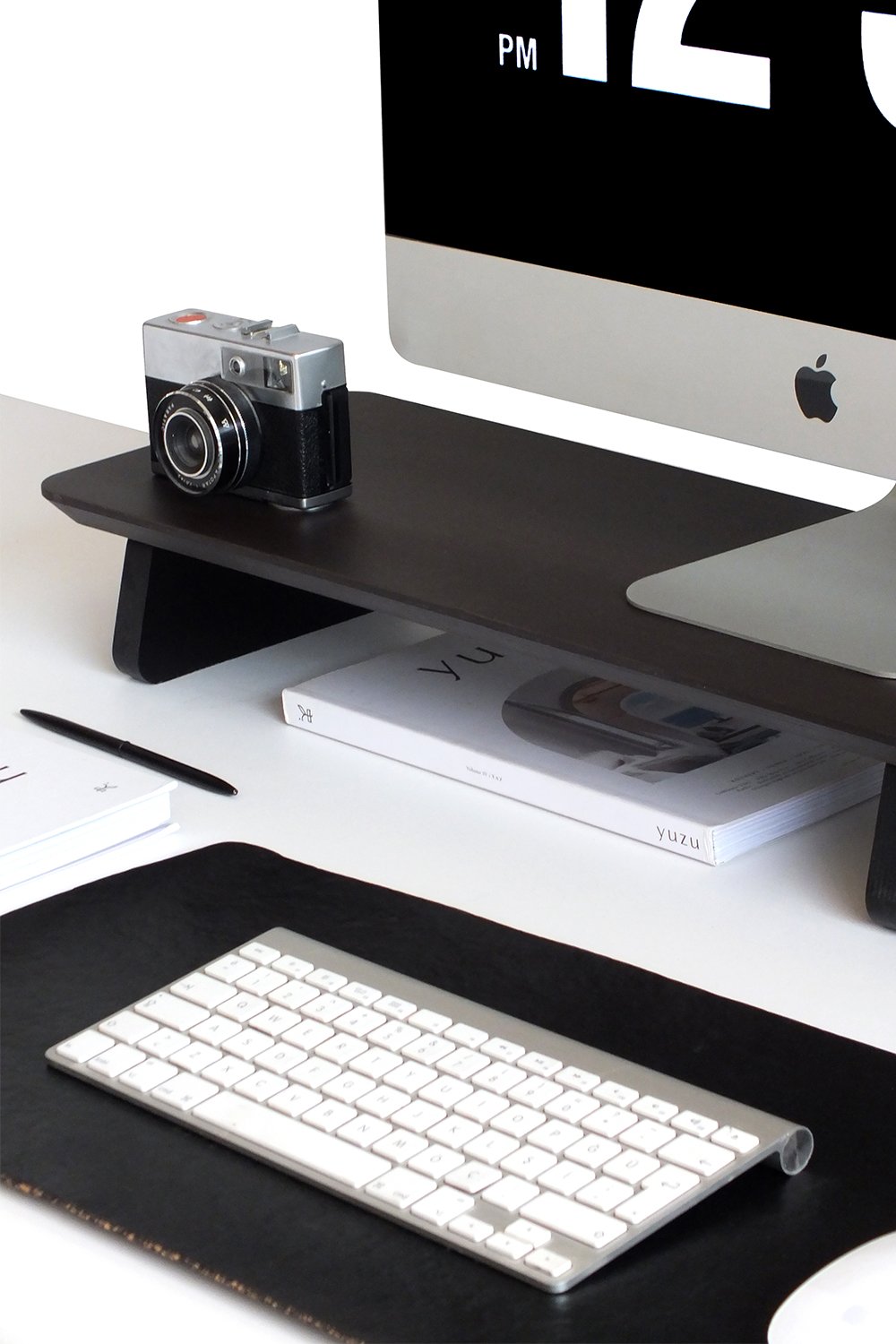 Fagus Wood-Büyük Monitör Standı - Ceviz-Ekran Yükseltici-4-Milagron.com