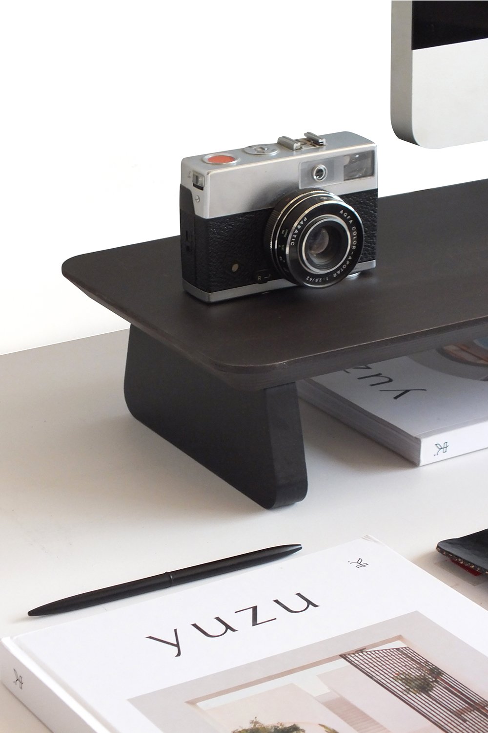 Fagus Wood-Büyük Monitör Standı - Ceviz-Ekran Yükseltici-5-Milagron.com