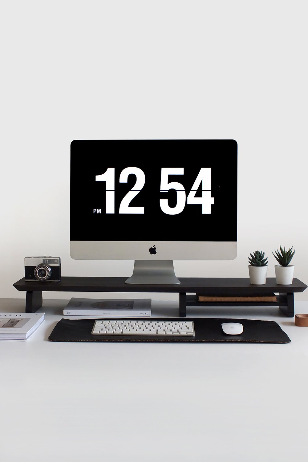 Fagus Wood-Büyük Monitör Standı - Ceviz-Ekran Yükseltici-6-Milagron.com