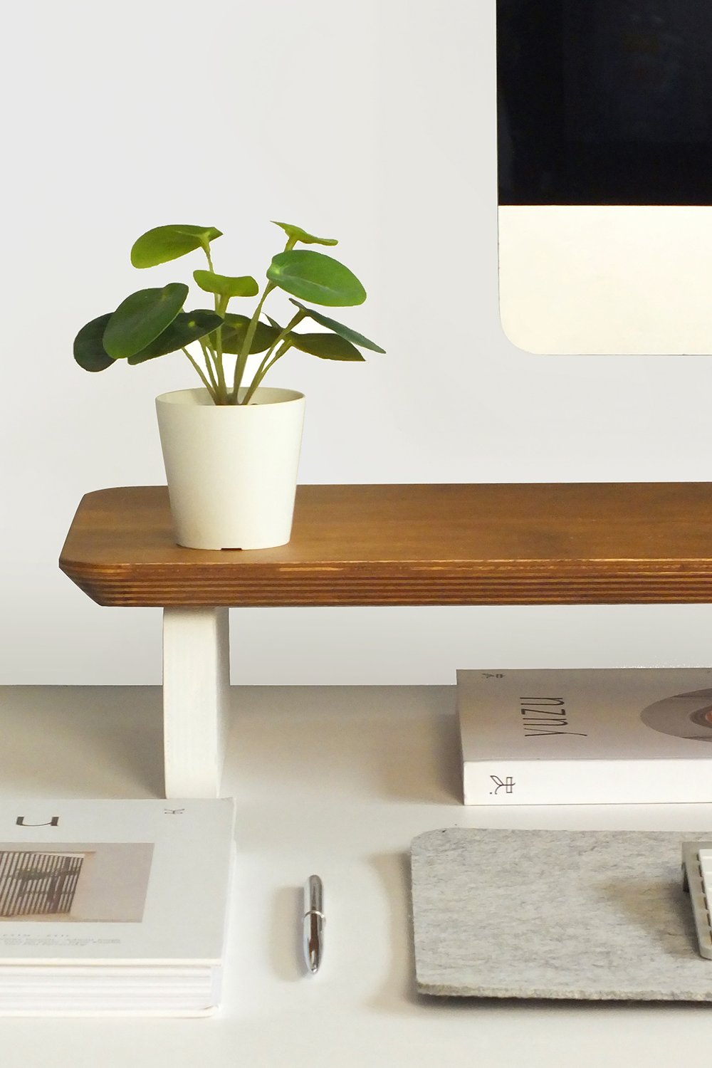 Fagus Wood-Büyük Monitör Standı (meşe)-Biblo-2-Milagron.com