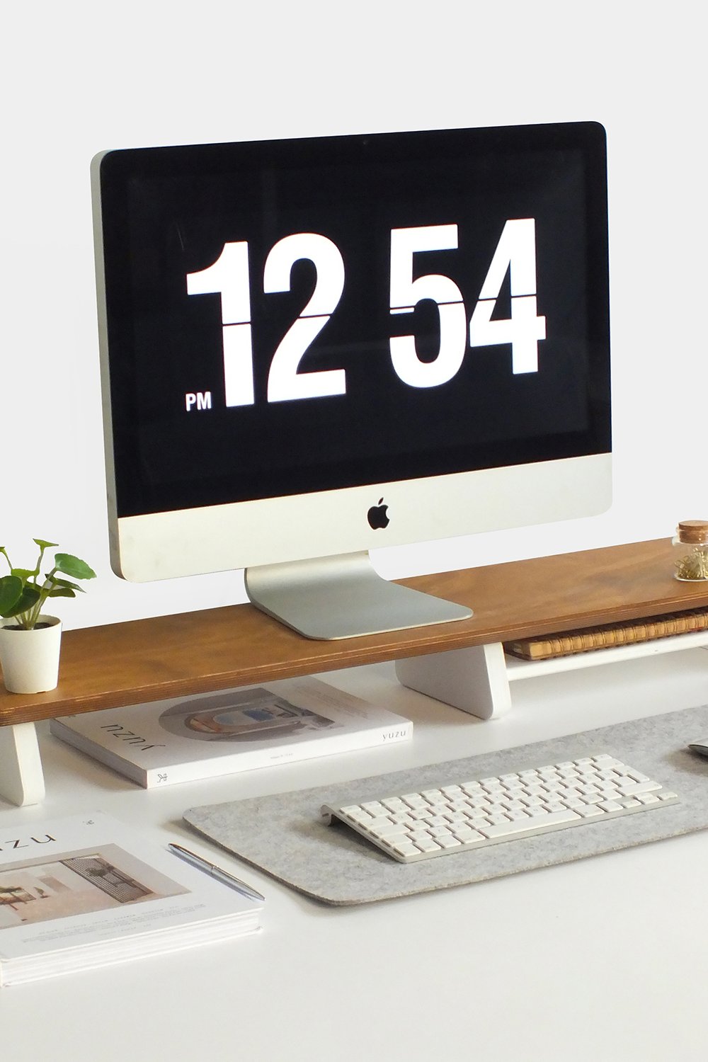 Fagus Wood-Büyük Monitör Standı (meşe)-Biblo-7-Milagron.com