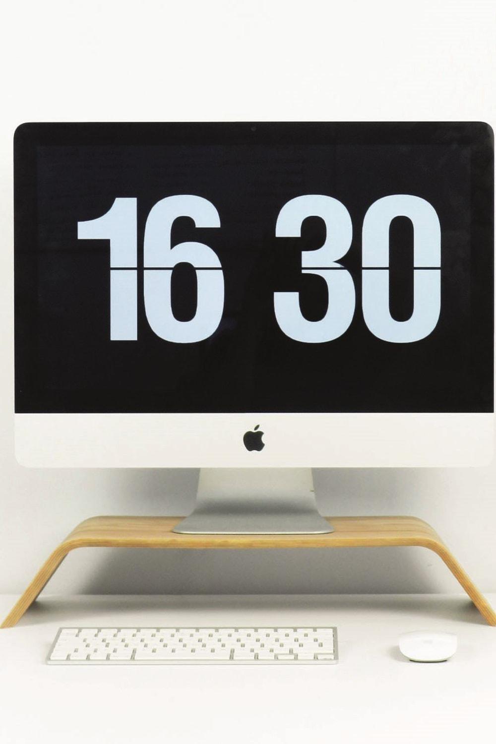 Fagus Wood-Dayanıklı Ağaç Monitör Ayağı ve Yükseltici Bilgisayar Standı (Kayın)-Ekran Yükseltici-1-Milagron.com