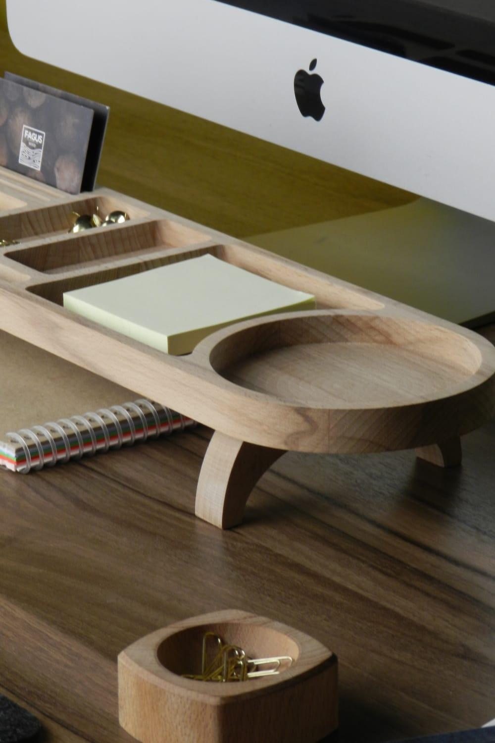 Fagus Wood-Drop Masa Düzenleyici-Masaüstü Organizer-3-Milagron.com