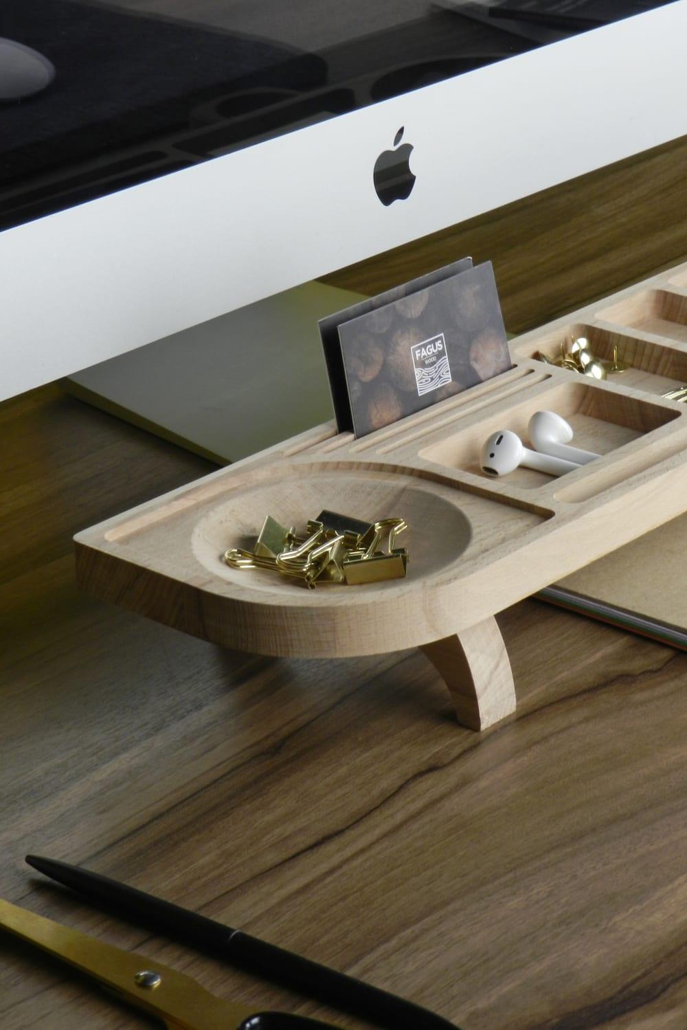 Fagus Wood-Drop Masa Düzenleyici-Masaüstü Organizer-5-Milagron.com
