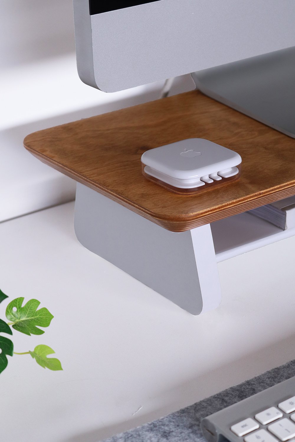 Fagus Wood-Küçük Monitör Standı - Meşe-Ekran Yükseltici-2-Milagron.com