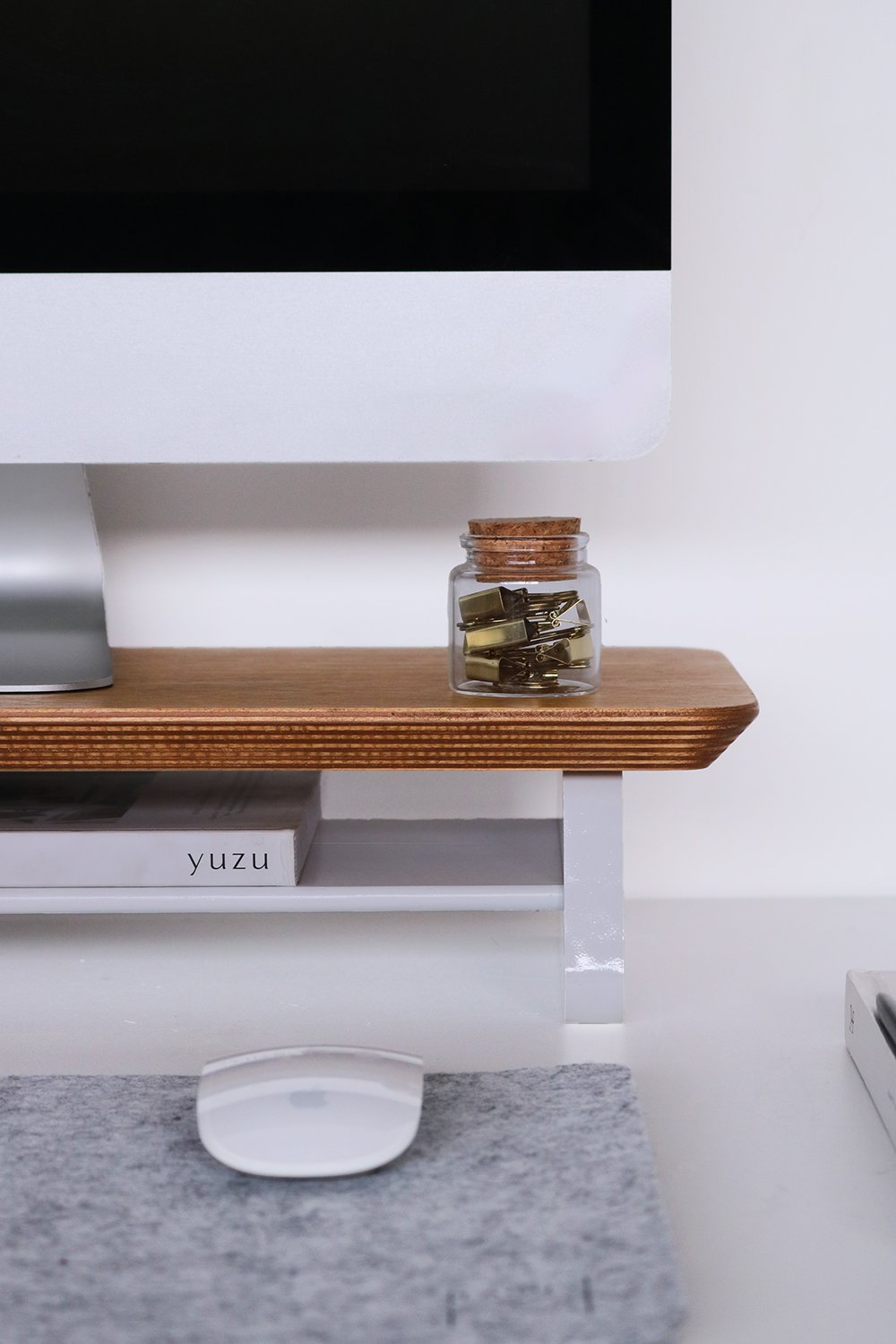 Fagus Wood-Küçük Monitör Standı - Meşe-Ekran Yükseltici-4-Milagron.com