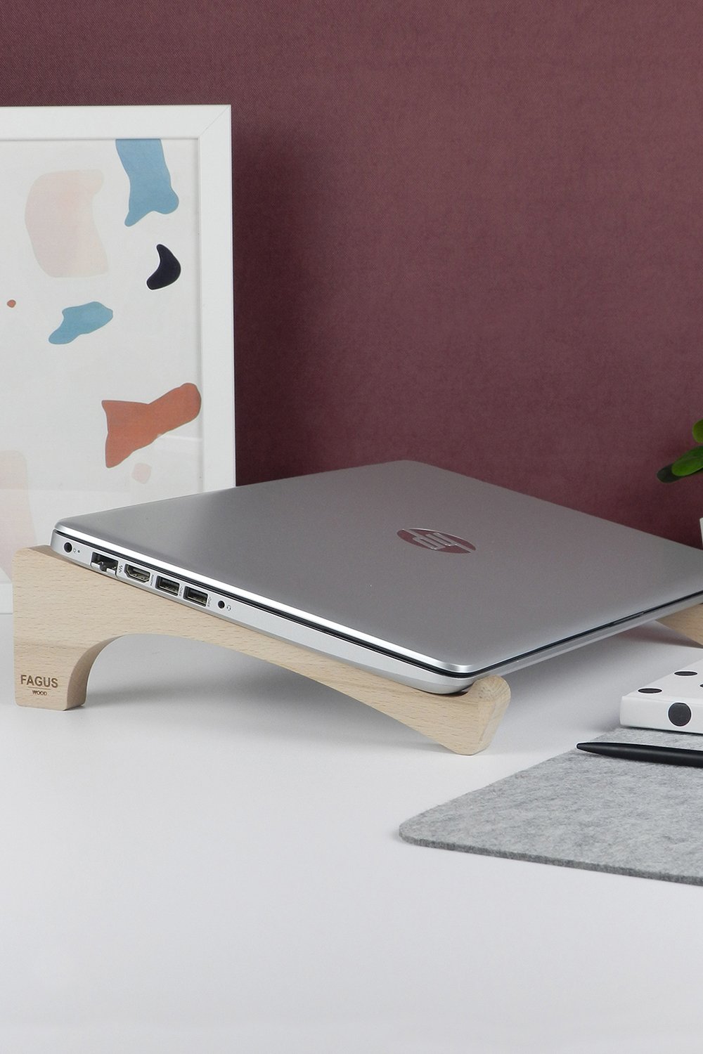 Fagus Wood-Luna Laptop Standı-Ofis Düzenleyicileri-1-Milagron.com