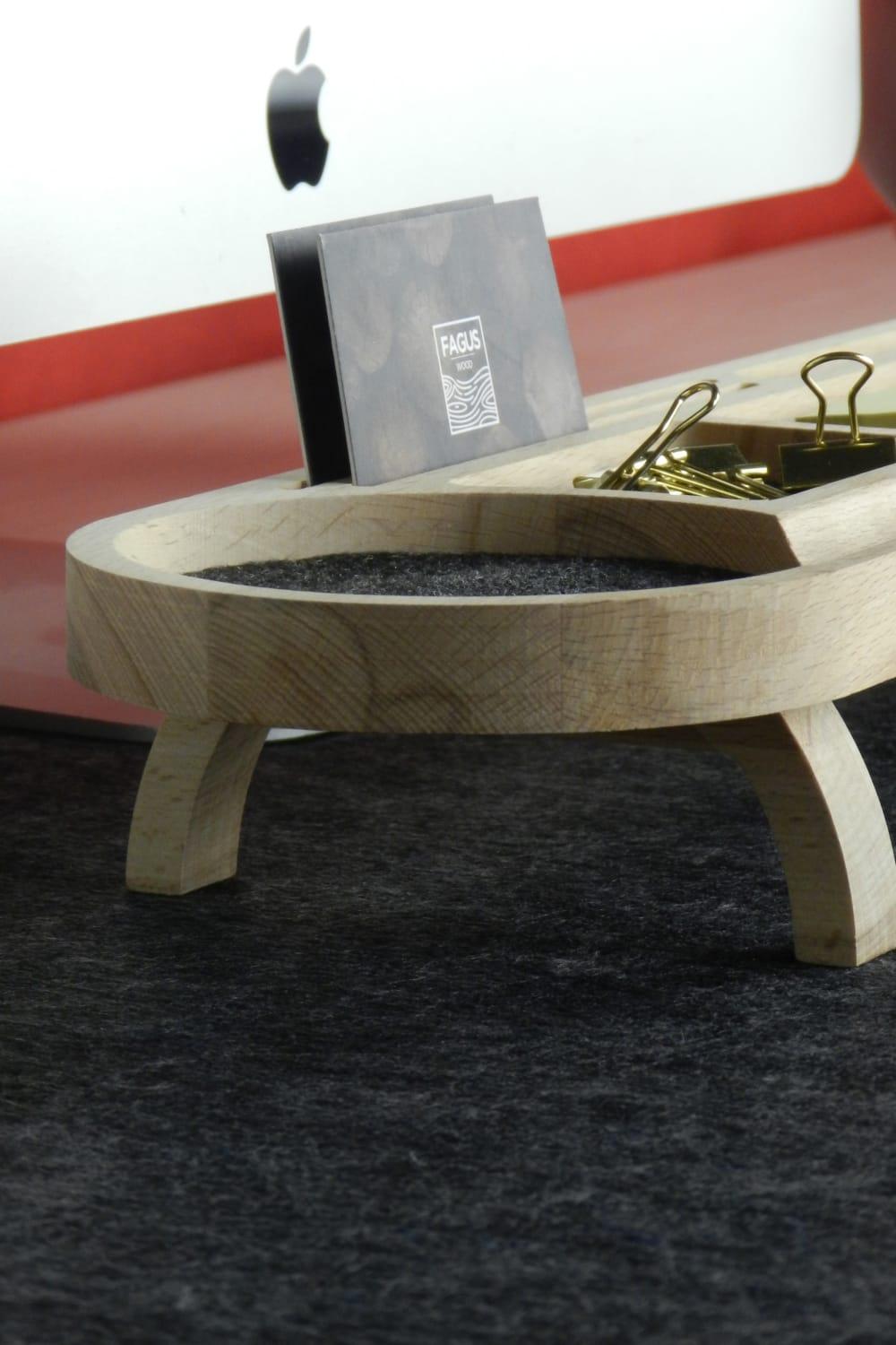 Fagus Wood-Round Masa Düzenleyici (Füme)-Biblo-4-Milagron.com