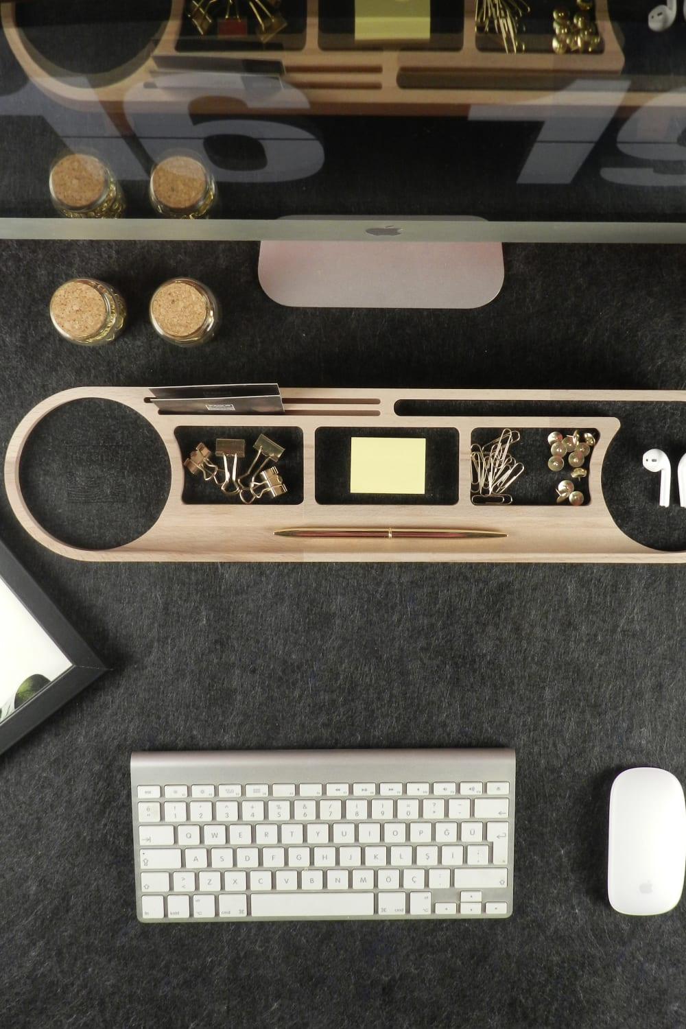 Fagus Wood-Round Masa Düzenleyici (Füme)-Biblo-5-Milagron.com