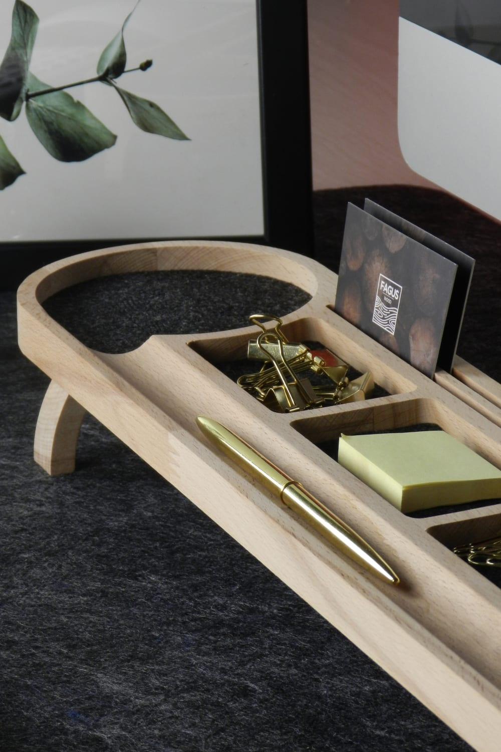 Fagus Wood-Round Masa Düzenleyici (Füme)-Biblo-6-Milagron.com