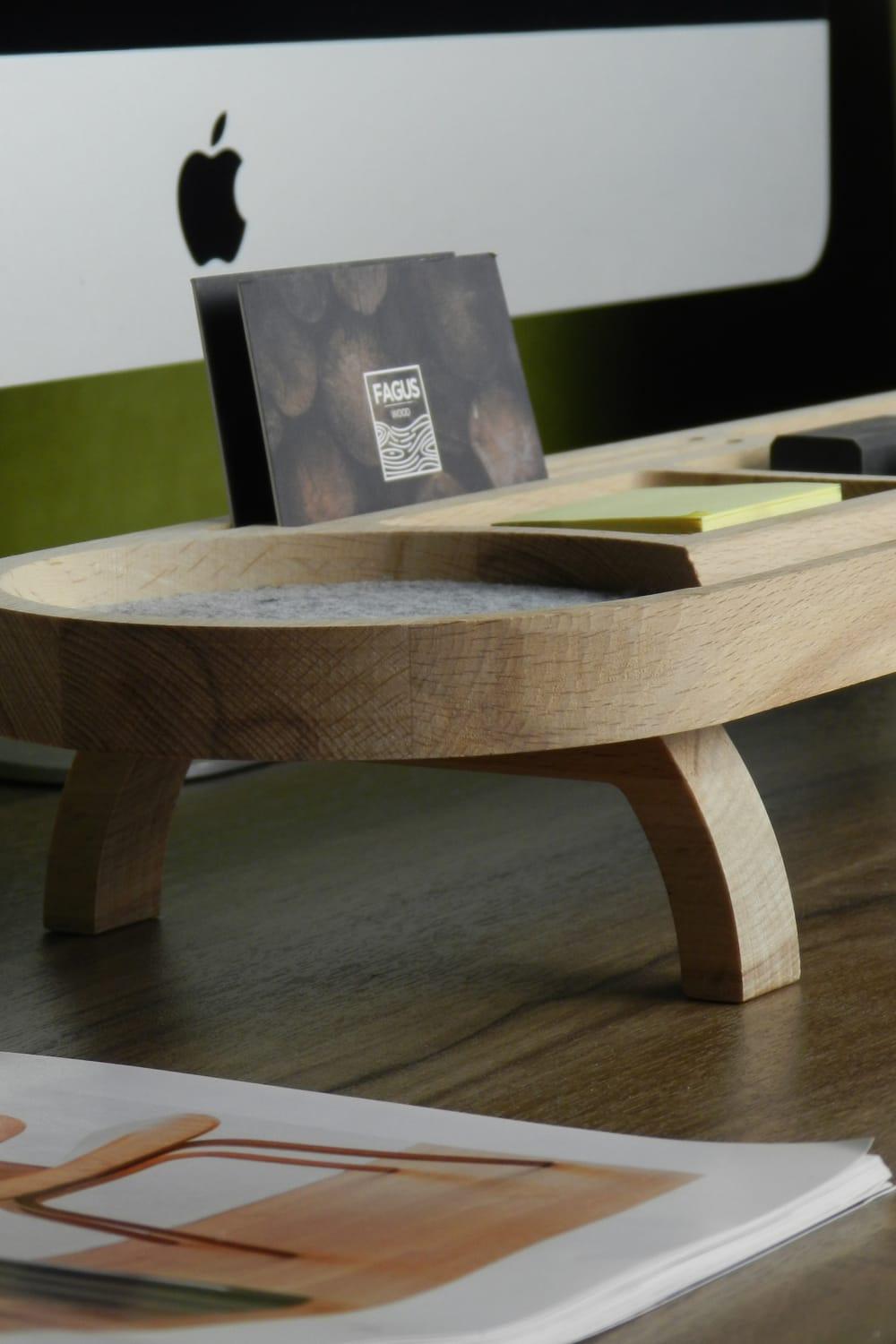 Fagus Wood-Round Masa Düzenleyici (Gri)-Masaüstü Organizer-8-Milagron.com
