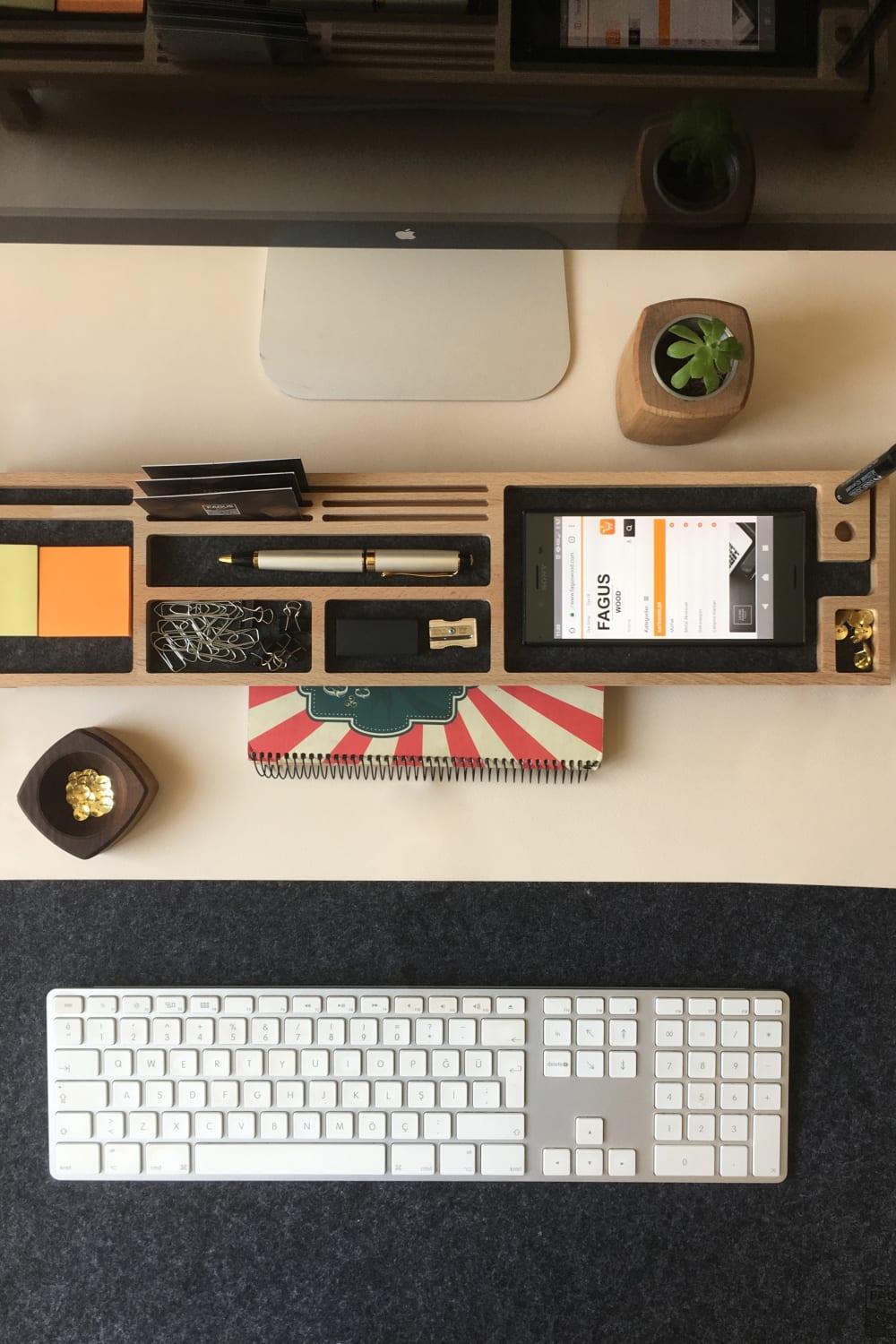 Fagus Wood-Sharpy Masa Düzenleyici (Füme)-Masaüstü Organizer-12-Milagron.com