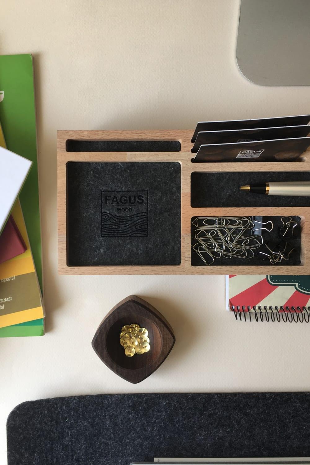 Fagus Wood-Sharpy Masa Düzenleyici (Füme)-Masaüstü Organizer-14-Milagron.com