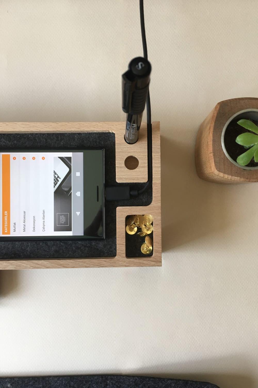 Fagus Wood-Sharpy Masa Düzenleyici (Füme)-Masaüstü Organizer-15-Milagron.com