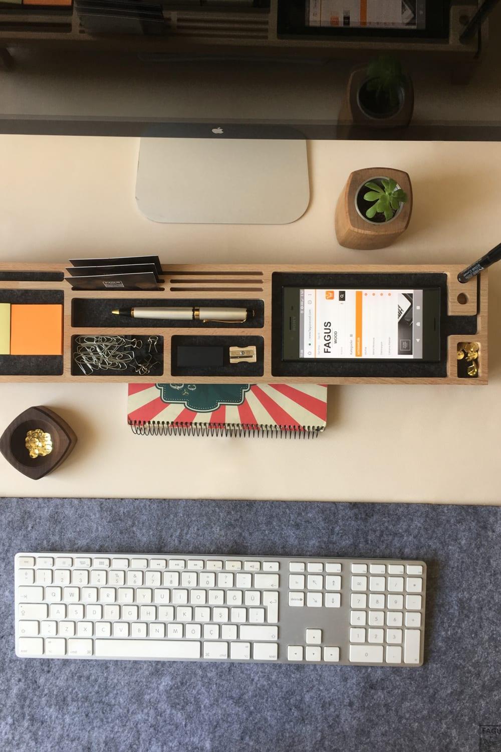 Fagus Wood-Sharpy Masa Düzenleyici (Füme)-Masaüstü Organizer-16-Milagron.com