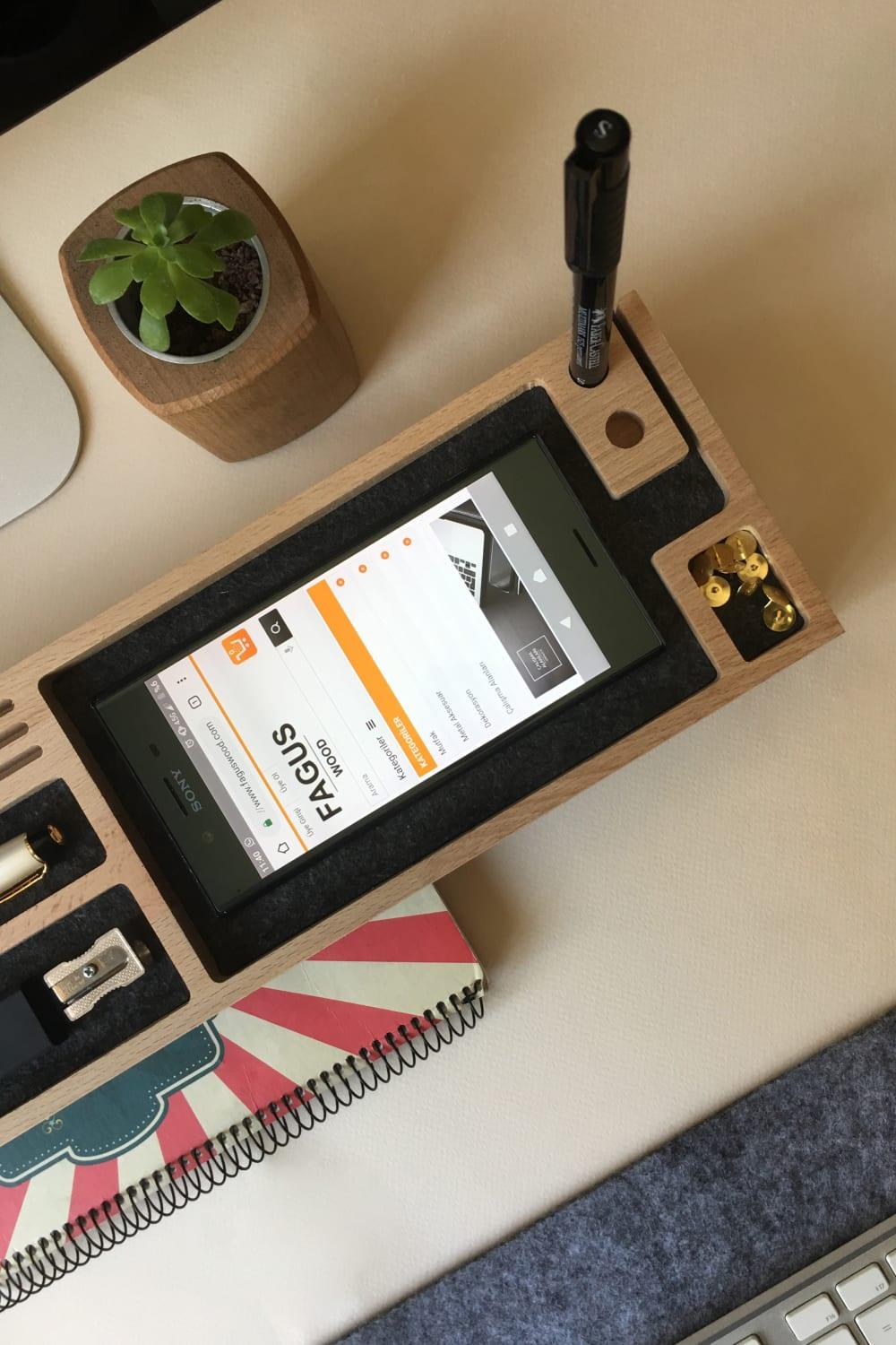 Fagus Wood-Sharpy Masa Düzenleyici (Füme)-Masaüstü Organizer-19-Milagron.com