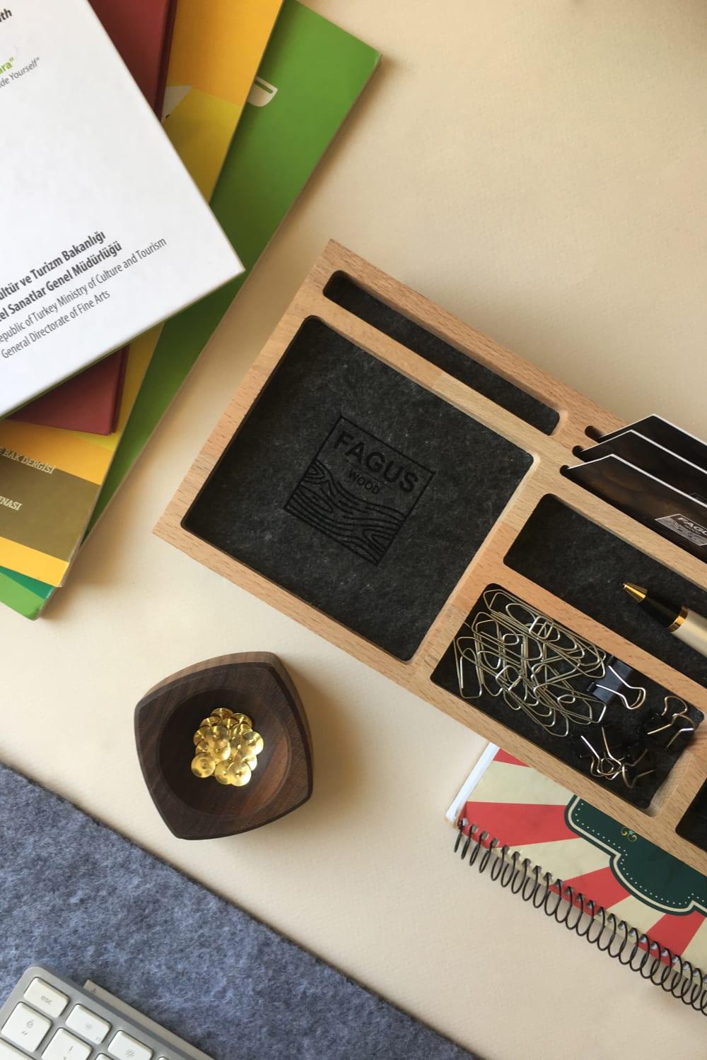 Fagus Wood-Sharpy Masa Düzenleyici (Füme)-Masaüstü Organizer-20-Milagron.com