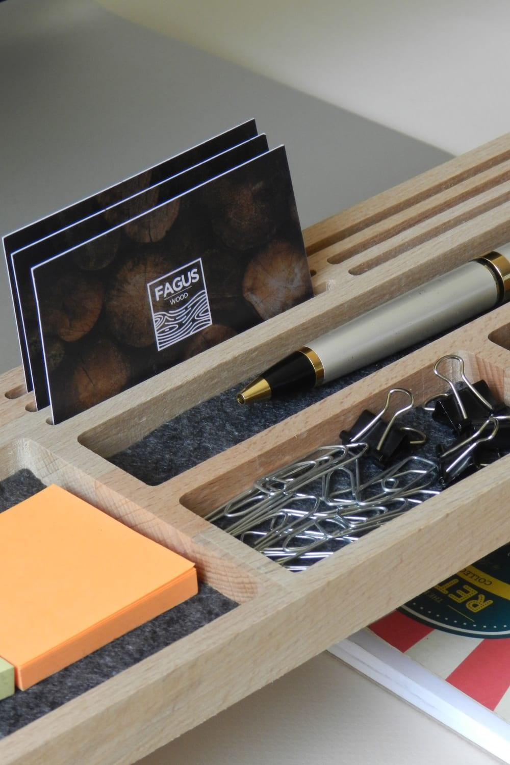 Fagus Wood-Sharpy Masa Düzenleyici (Füme)-Masaüstü Organizer-8-Milagron.com