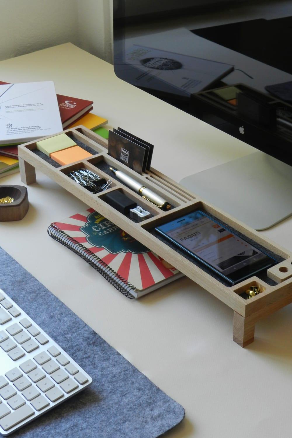 Fagus Wood-Sharpy Masa Düzenleyici (Füme)-Masaüstü Organizer-9-Milagron.com