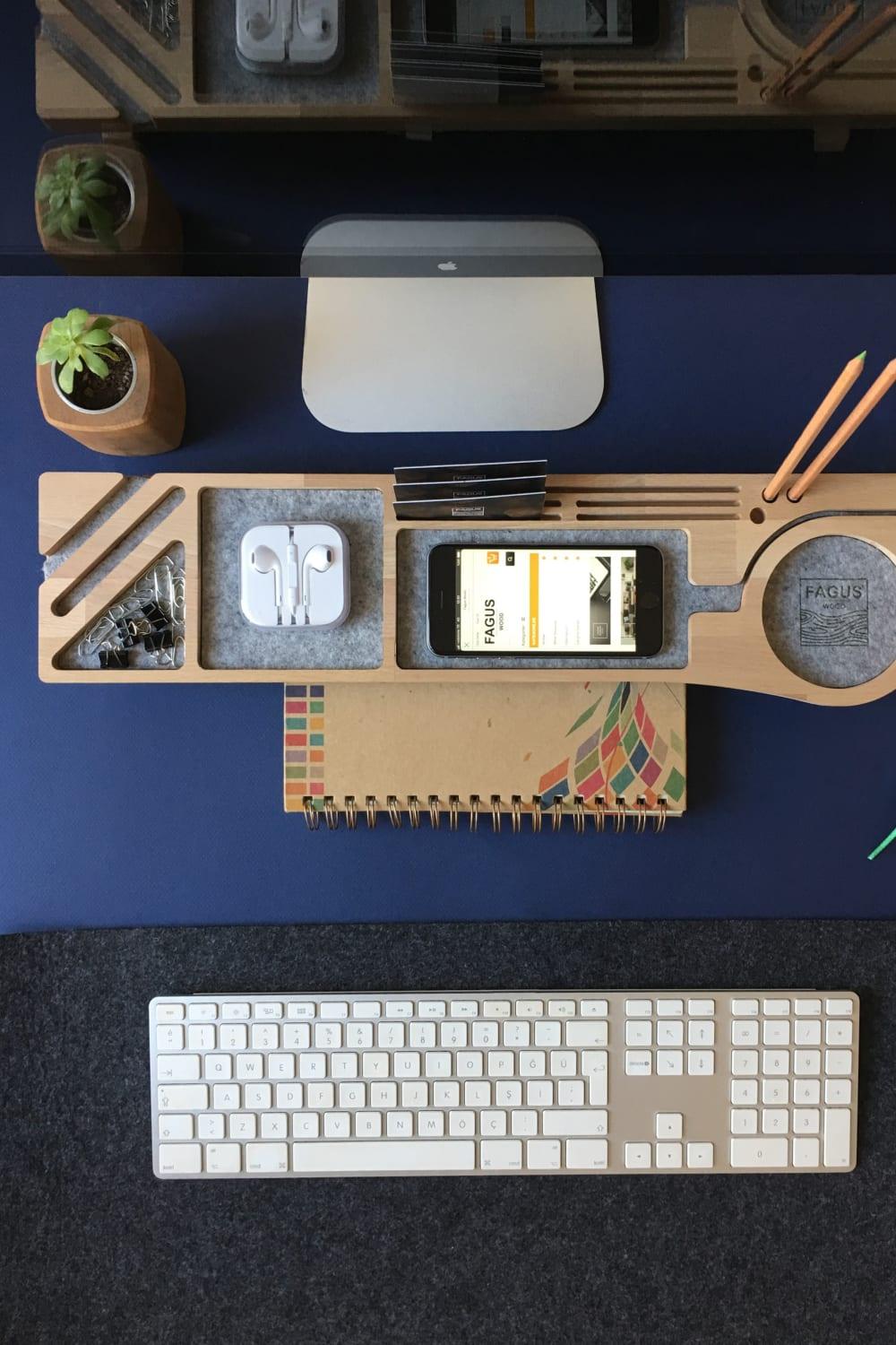 Fagus Wood-Stanley Masa Düzenleyici (Gri)-Biblo-2-Milagron.com