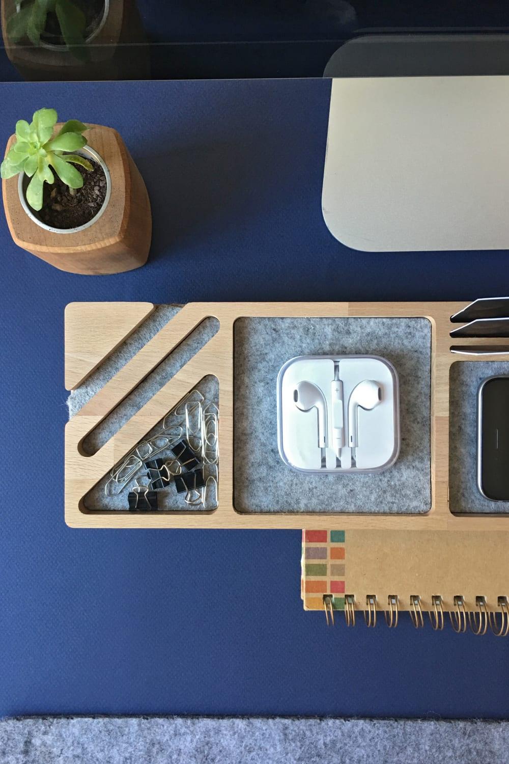 Fagus Wood-Stanley Masa Düzenleyici (Gri)-Biblo-4-Milagron.com