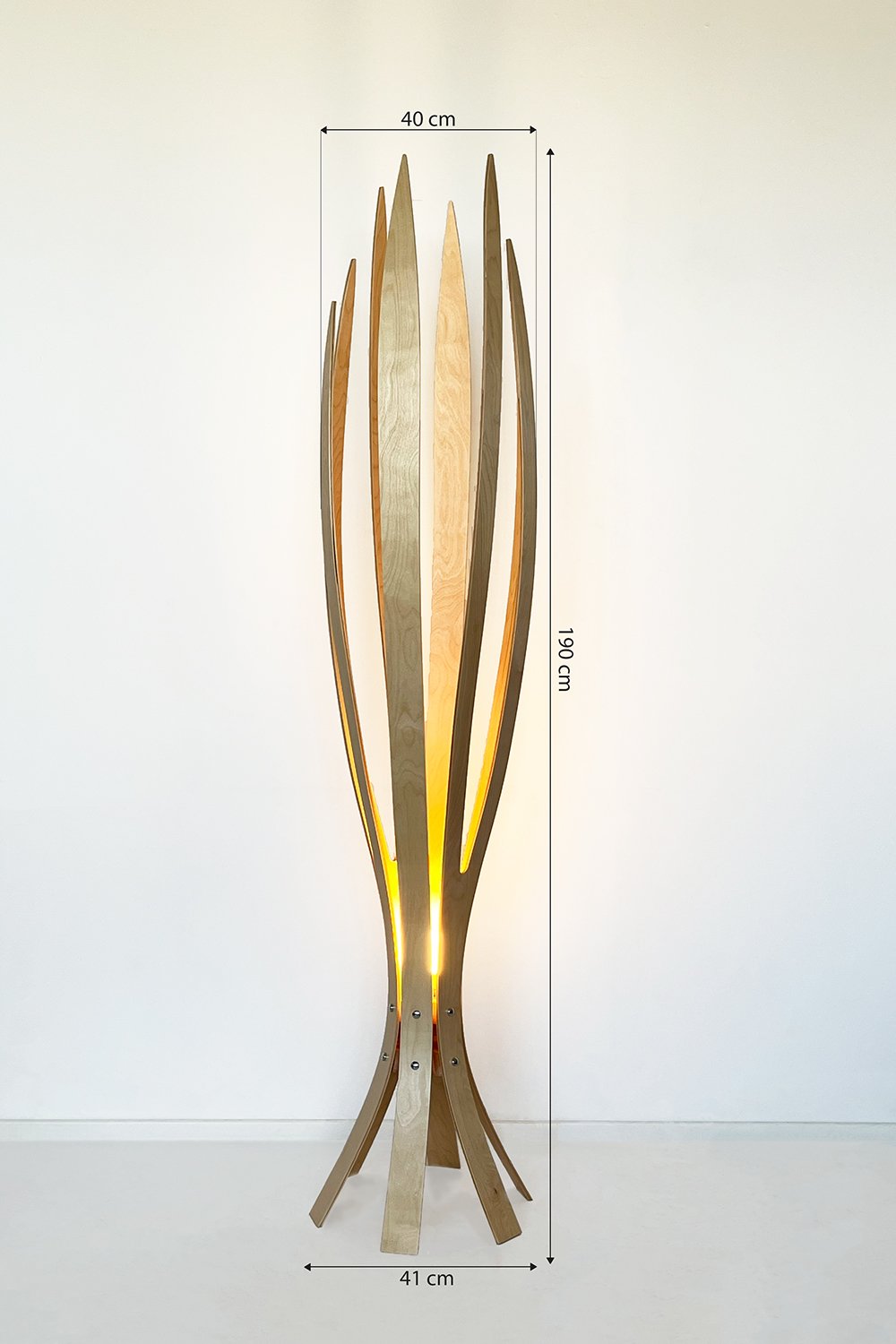 Fagus Wood-''hedra Lambader, İskandinav Tarzı Ahşap Lambader, Dekoratif Yer Lambası, Modern Salon Aydınlatma'' (huş)-Lambader-3-Milagron.com