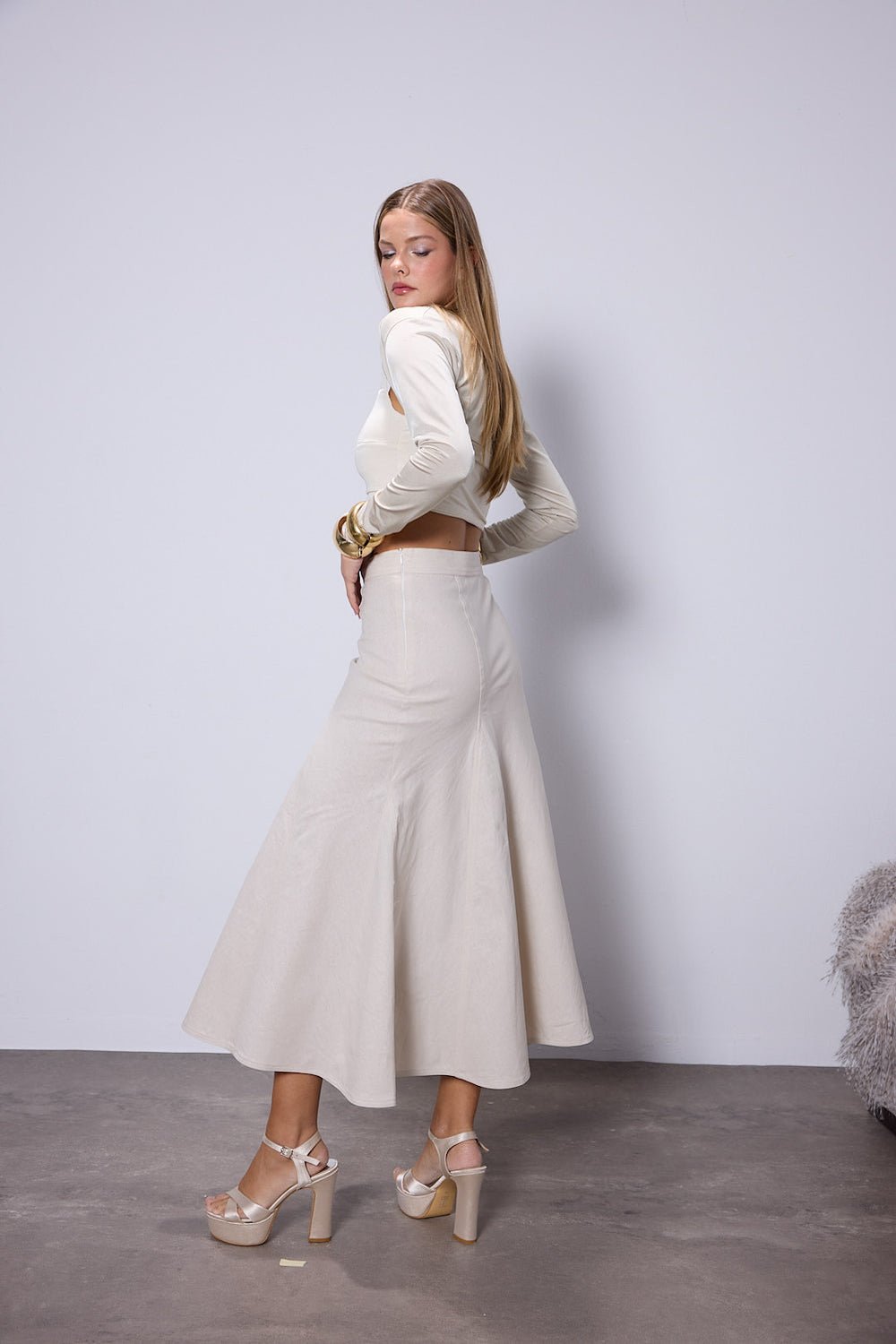 Fèe Muse-Ariel Bej Keten Etek-Etek-7-Milagron.com