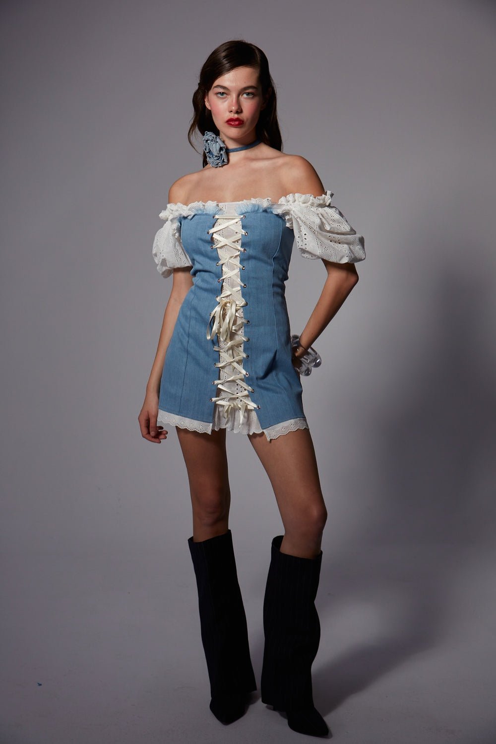 Fèe Muse-Peony Elbise Denim-Elbise-5-Milagron.com