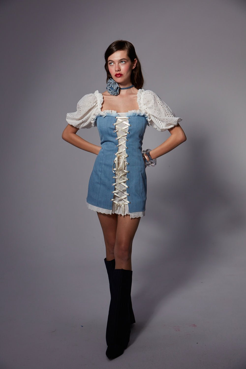 Fèe Muse-Peony Elbise Denim-Elbise-7-Milagron.com