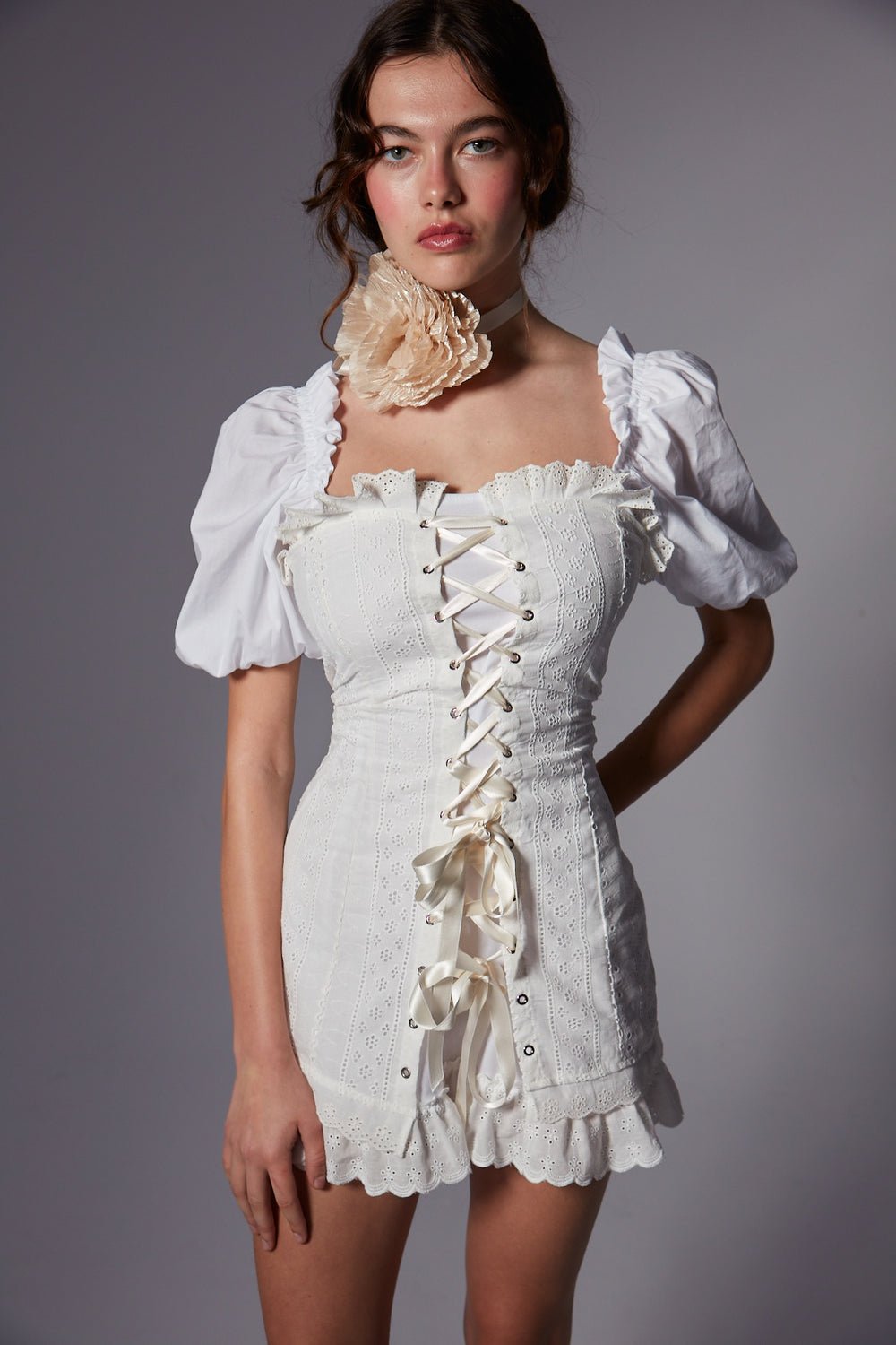 Fèe Muse-Peony Elbise Fisto Desenli-Elbise-3-Milagron.com