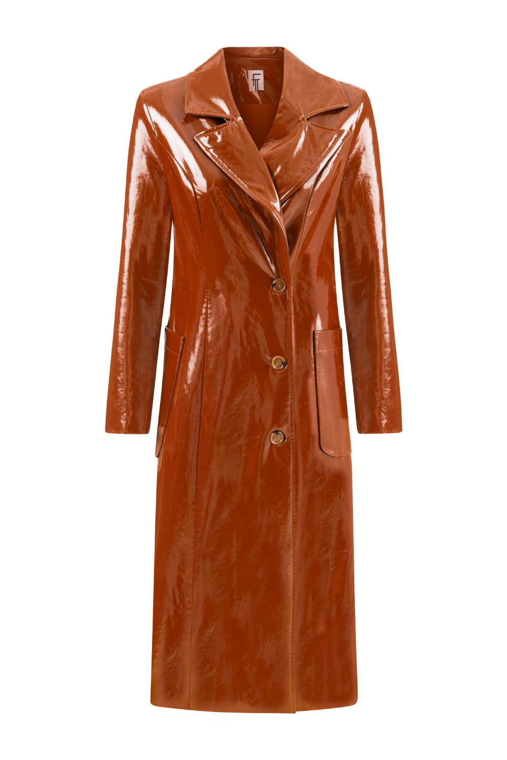 Feel The Lotus-Janice Patent Leather Trench Coat-Trençkot-1-Milagron.com