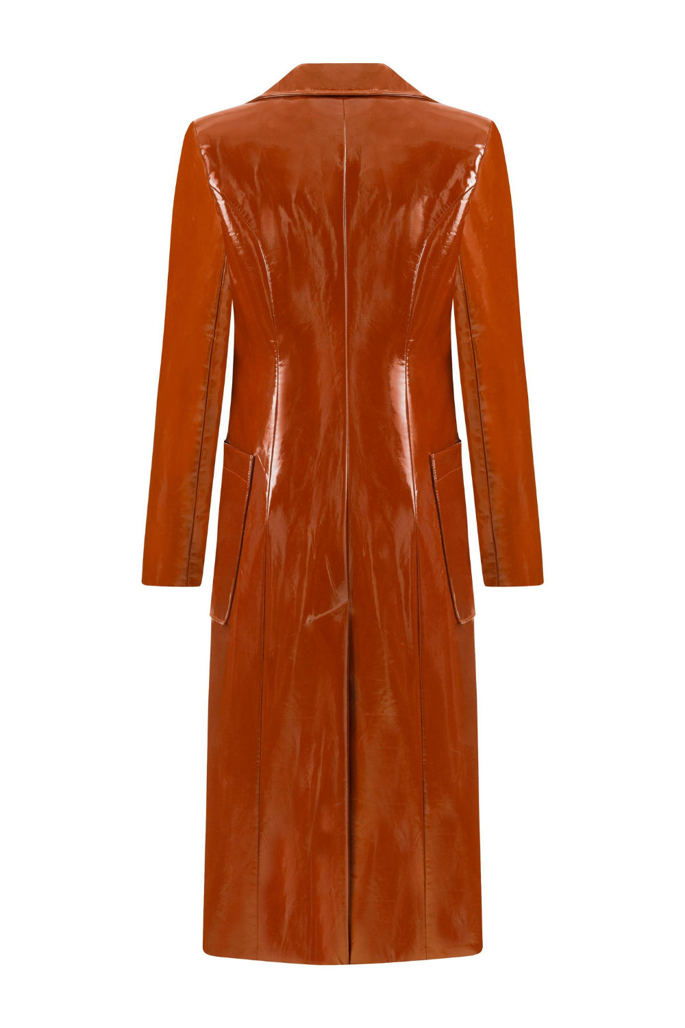 Feel The Lotus-Janice Patent Leather Trench Coat-Trençkot-2-Milagron.com
