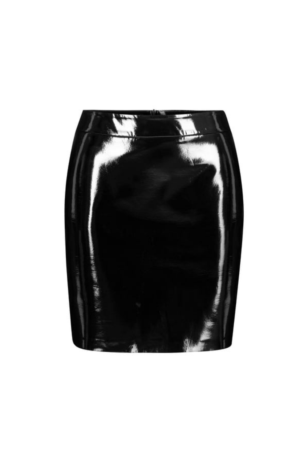Feel The Lotus-Lucy Patent Leather Skirt-Etek-1-Milagron.com