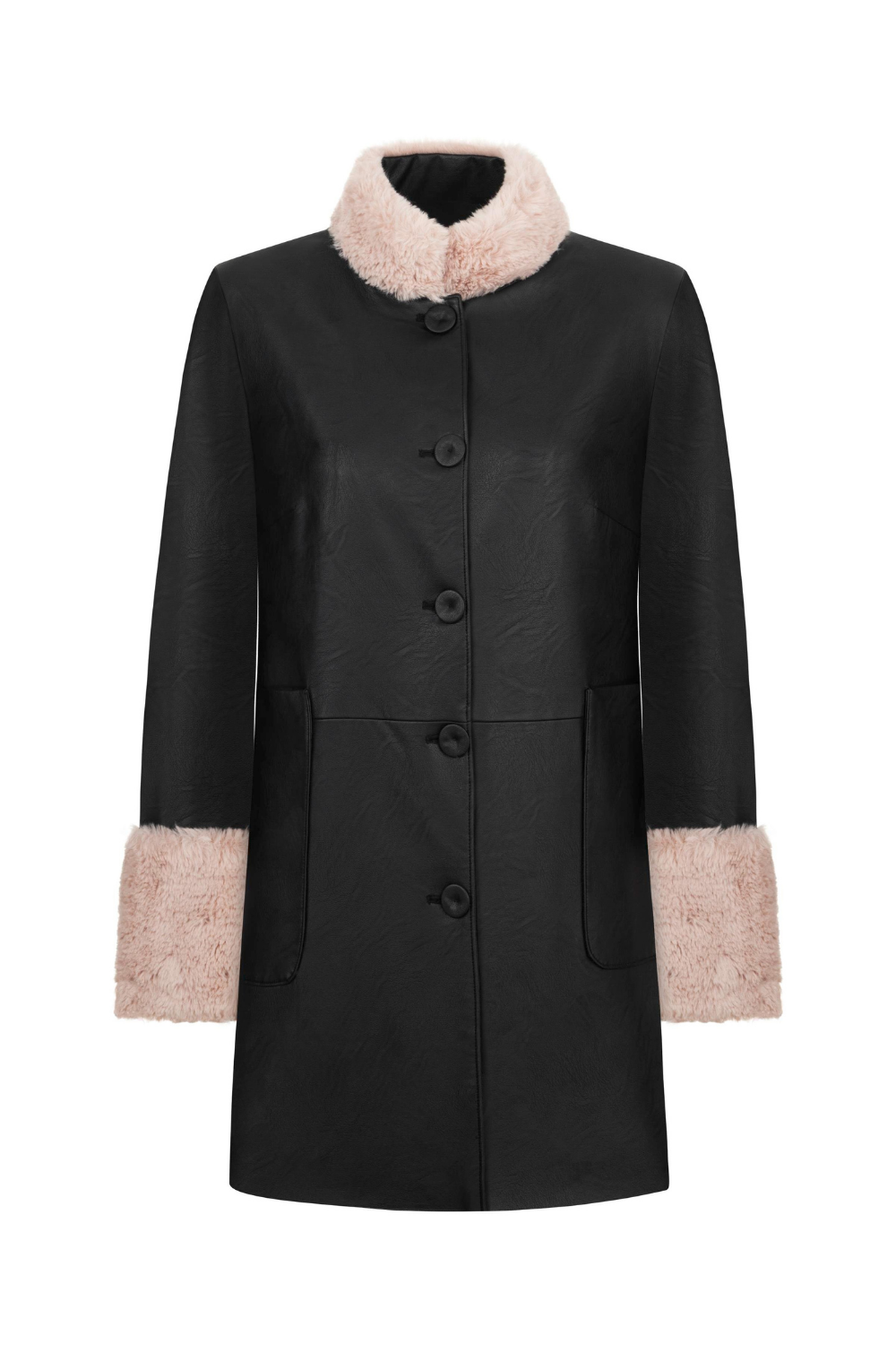 Feel The Lotus-Suki Leather Coat-Kaban-1-Milagron.com