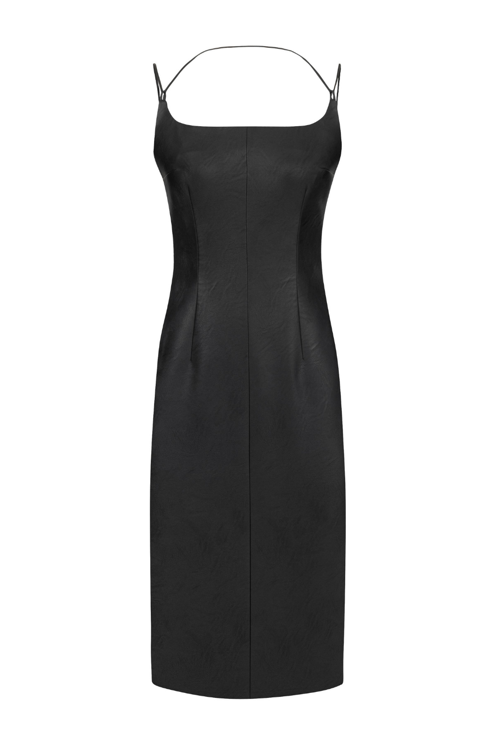 Feel The Lotus-Valentina Leather Dress-Elbise-1-Milagron.com