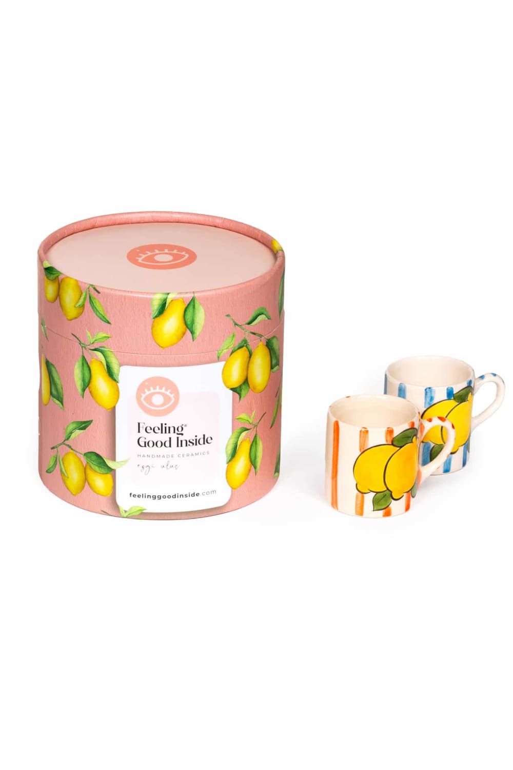 Feeling Good Inside-2’li Özel Hediye Kutulu Line Handled Coffee Set-Bardak-1-Milagron.com