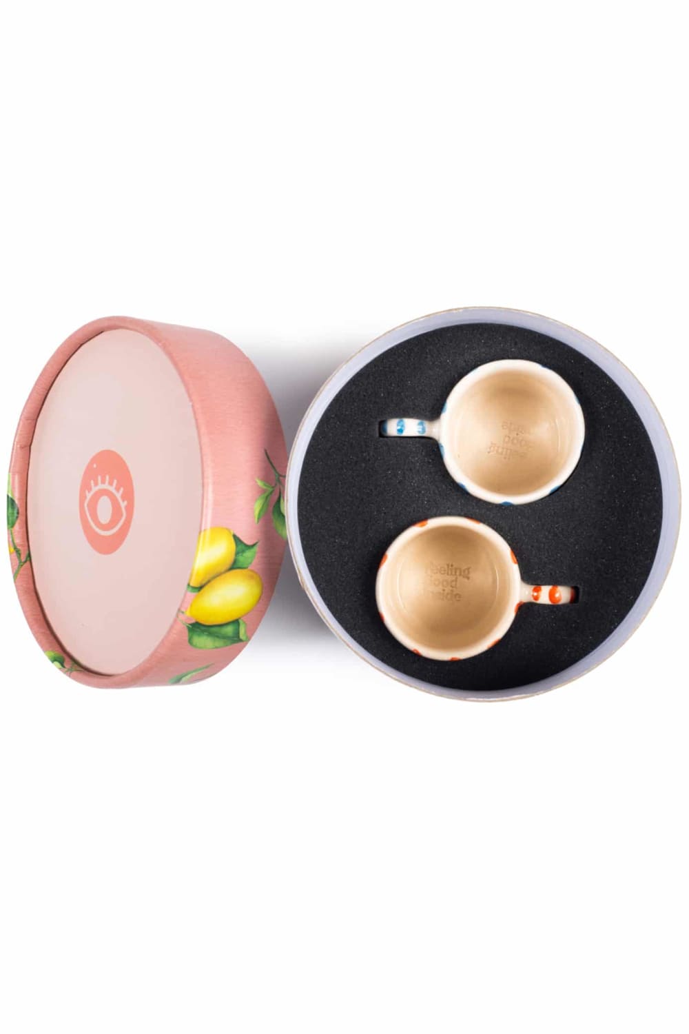 Feeling Good Inside-2’li Özel Hediye Kutulu Line Handled Coffee Set-Bardak-2-Milagron.com