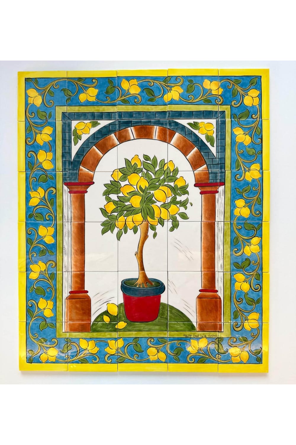 Feeling Good Inside-Amalfi Coast Collecition Saksılı Limonlu Duvar Panosu 50*60 Cm-Duvar Dekorları-1-Milagron.com