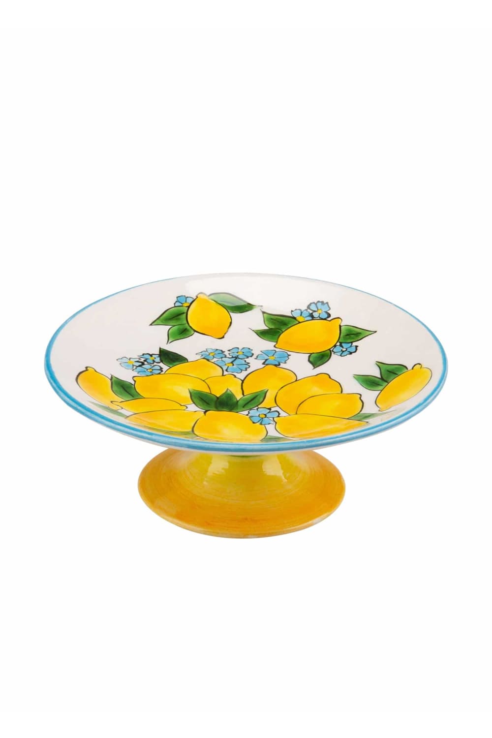 Feeling Good Inside-Amalfi Coast Collection Handmade Beyaz Zeminli Ayaklı Pasta Servisi-Sunum Aksesuarları-1-Milagron.com