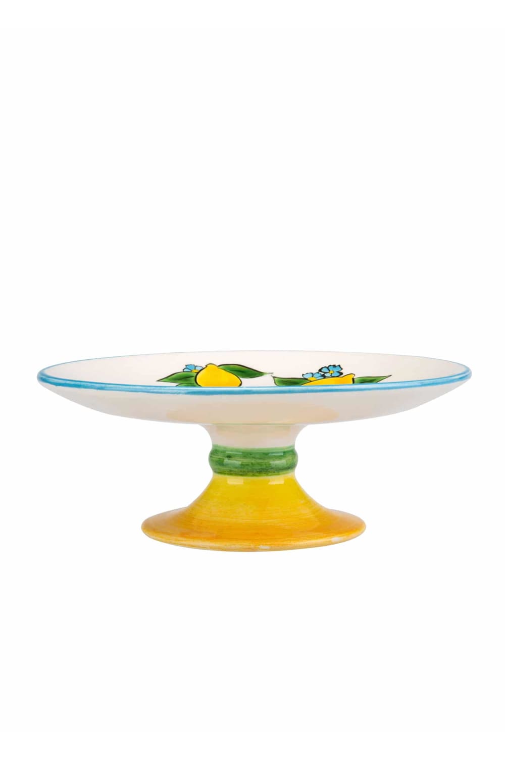 Feeling Good Inside-Amalfi Coast Collection Handmade Beyaz Zeminli Ayaklı Pasta Servisi-Sunum Aksesuarları-2-Milagron.com