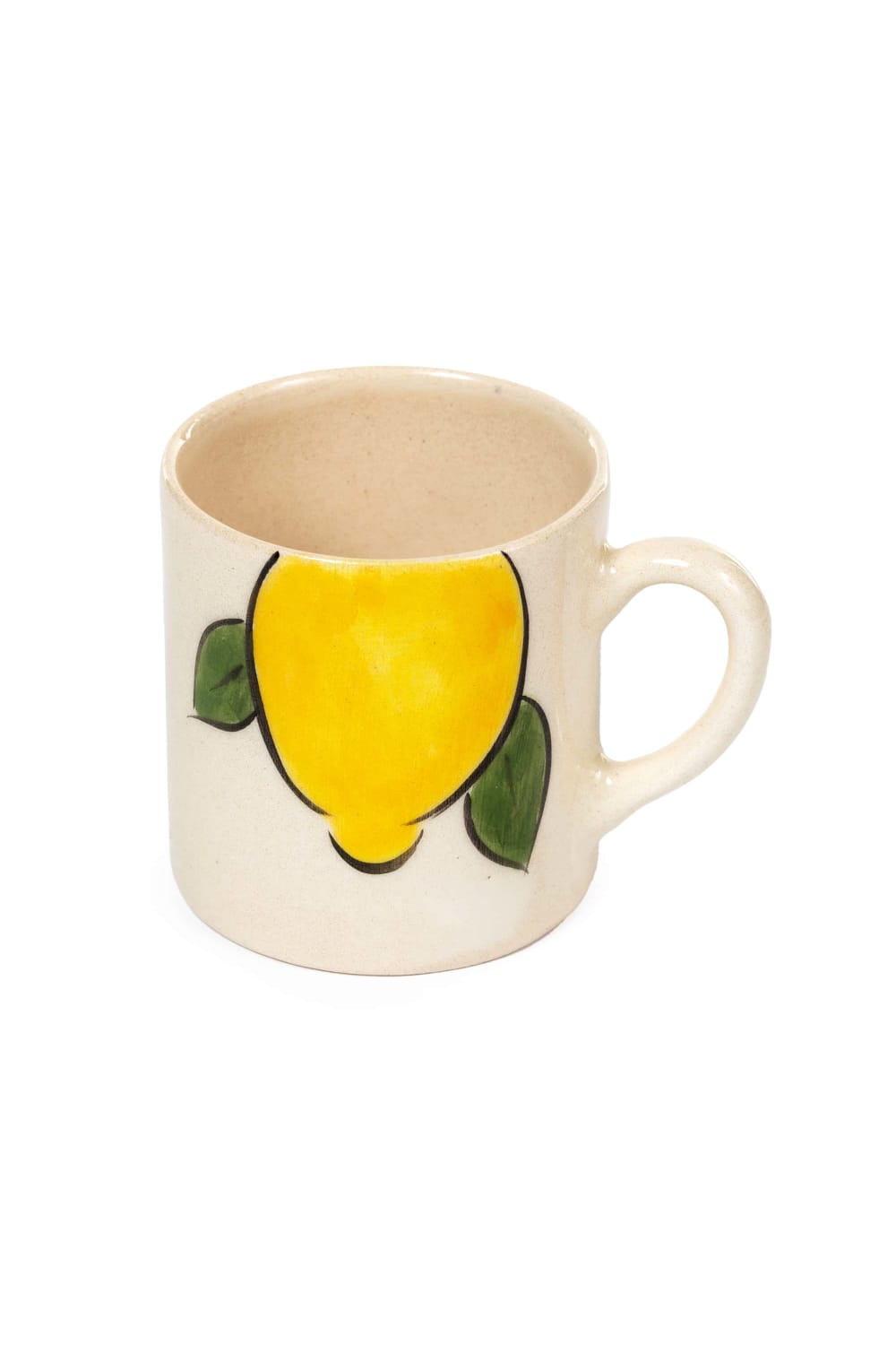 Feeling Good Inside-Amalfi Coast Collection Handmade Ceramic White Lemon Handled Coffee Set-Bardak-4-Milagron.com