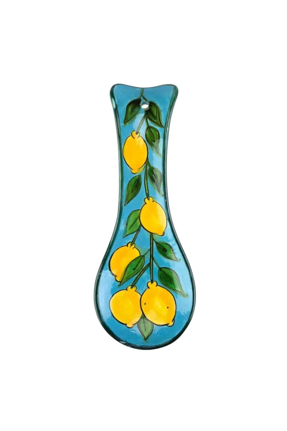 Feeling Good Inside-Amalfi Coast Collection Handmade Limon Desenli Açık Mavi Zeminli Kaşıklık-Mutfak Aksesuarları-1-Milagron.com