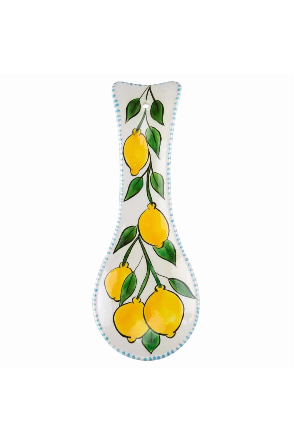 Feeling Good Inside-Amalfi Coast Collection Handmade Limon Desenli Beyaz Kaşıklık-Mutfak Aksesuarları-1-Milagron.com