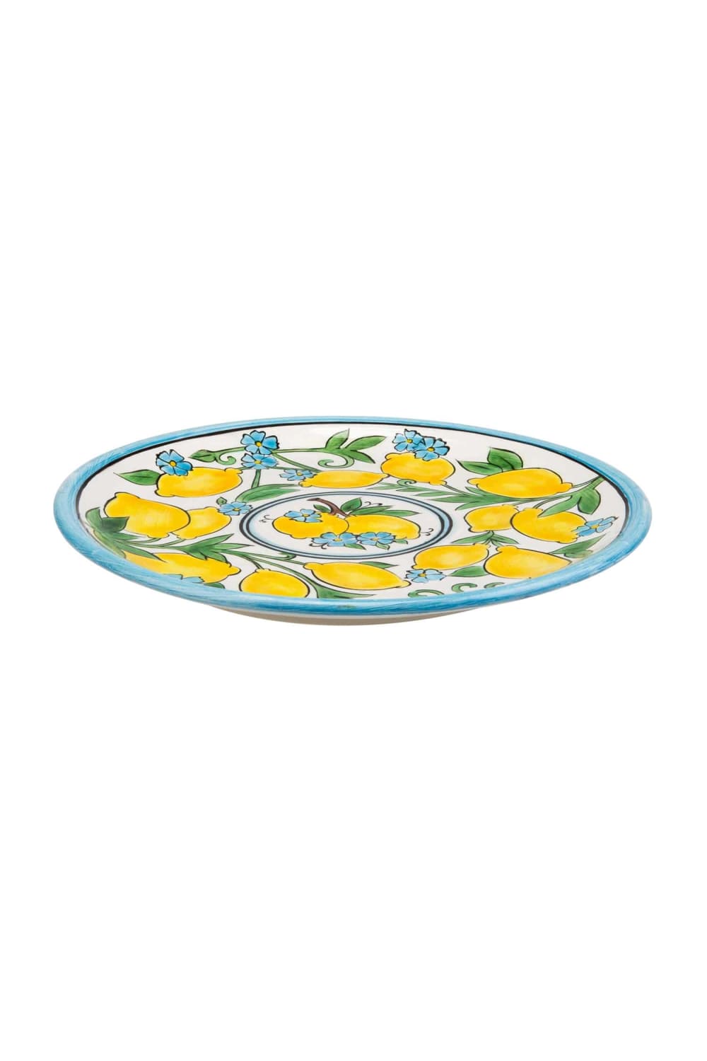 Feeling Good Inside-Amalfi Coast Collection Handmade Seramik Beyaz Zemin Yemek Tabağı-Tabak & Kase-2-Milagron.com