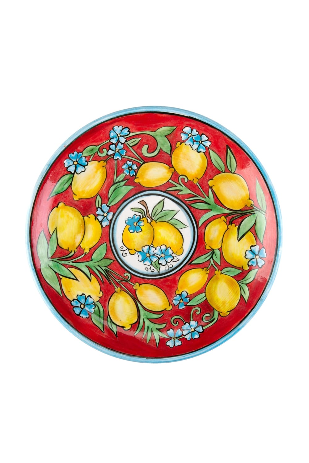 Feeling Good Inside-Amalfi Coast Collection Handmade Seramik Kırmızı Yemek Tabağı-Tabak & Kase-1-Milagron.com