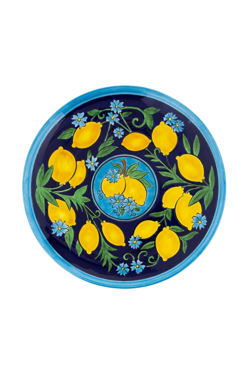 Feeling Good Inside-Amalfi Coast Collection Handmade Seramik Mavi Yemek Tabağı-Tabak & Kase-1-Milagron.com