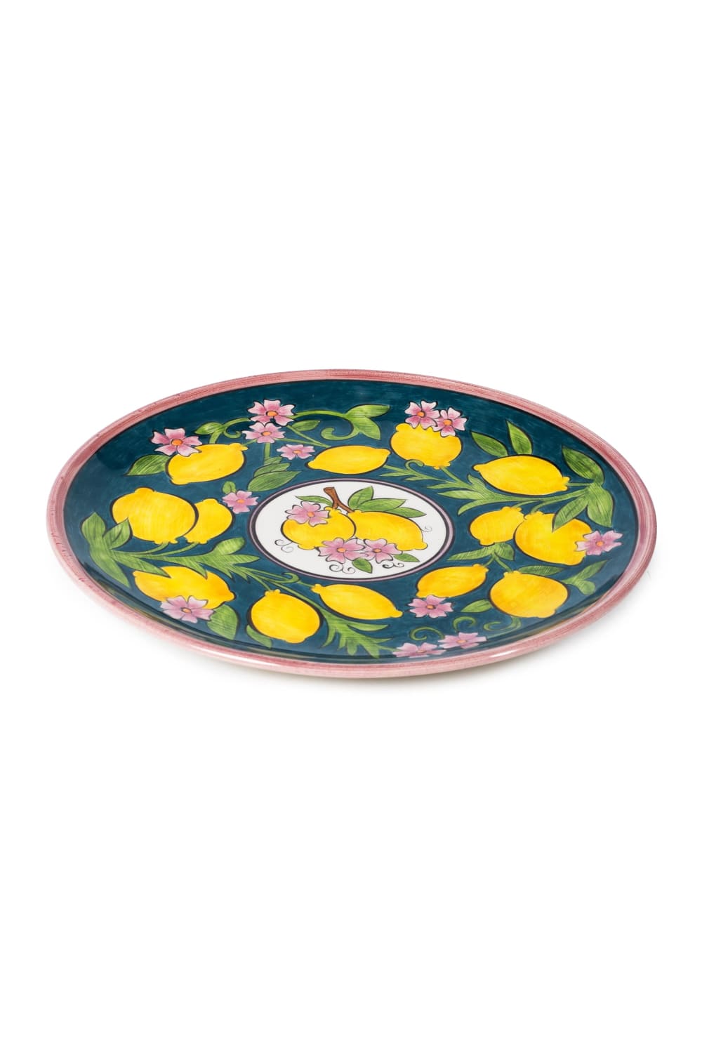 Feeling Good Inside-Amalfi Coast Collection Handmade Seramik Pembe Yemek Tabağı-Tabak & Kase-2-Milagron.com